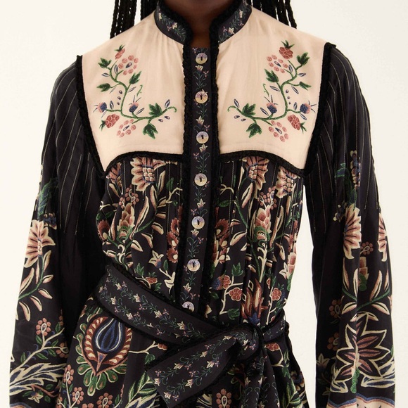 FARM Rio Black Marvelous Garden Long Sleeve Maxi Dress - Picture 3 of 4